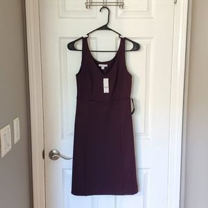 Maroon fitted v-neck dress